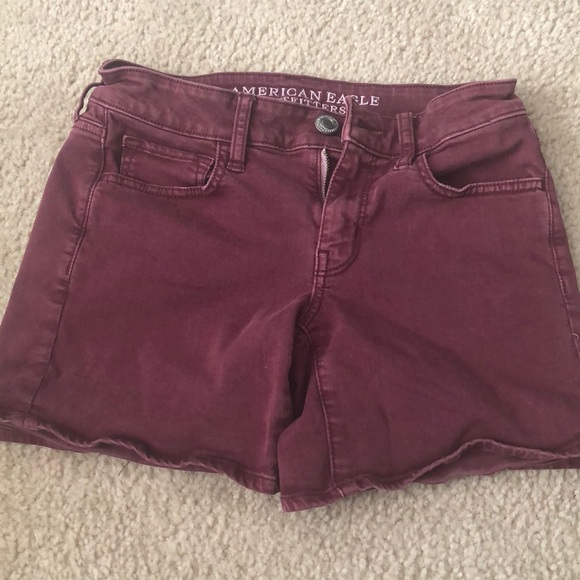 Maroon Jean Shorts - Picture 3 of 5